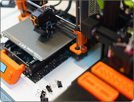 3D printed orange FDM part